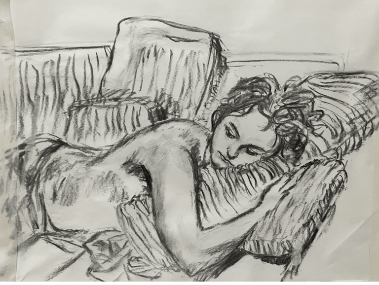 Male figure study, Charcoal, 2025