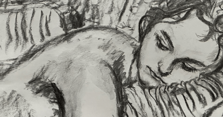 Male figure study, Charcoal, 2025