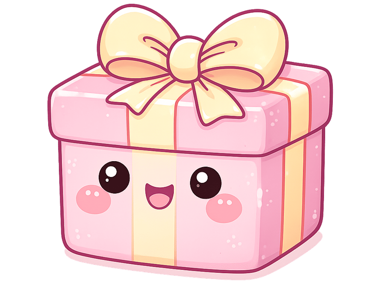 WhichDee Shop Logo - A smiling cartoon box logo