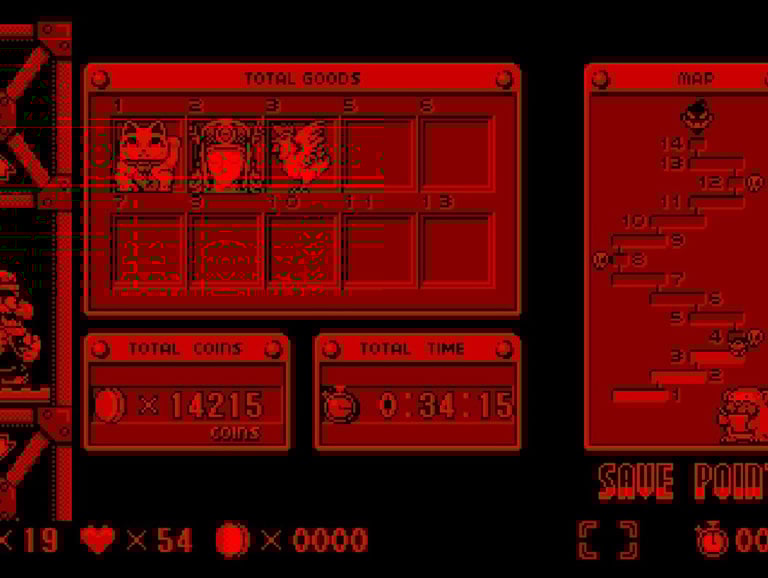 Virtual Boy Wario Land - Treasure Inventory