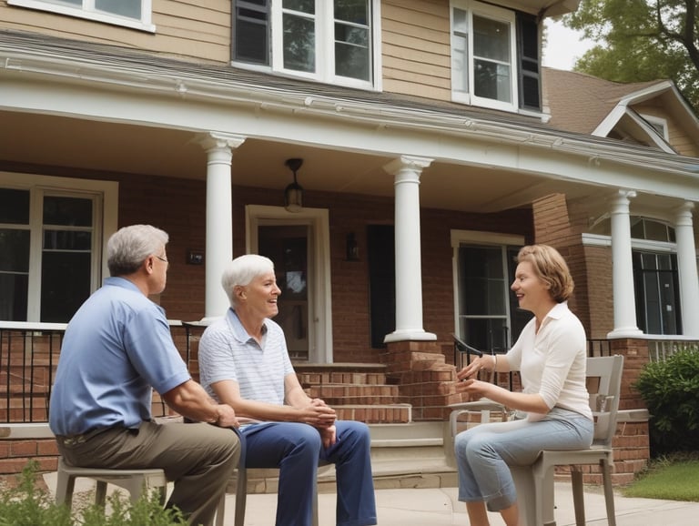 A couple is discussing selling their home with their realtor.