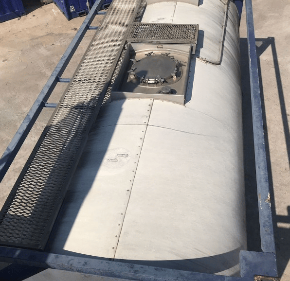 ISO tank top view representing spare parts and components service