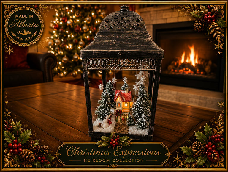 Luxury handmade Christmas display designed as a one-of-a-kind Christmas heirloom for seasonal decorating