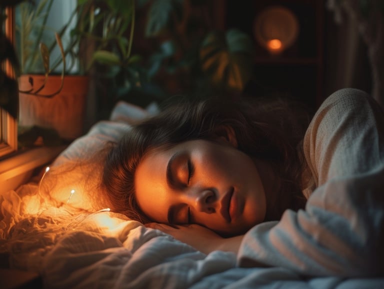 Person in deep restful sleep with warm lighting demonstrating successful natural healing and sleep 