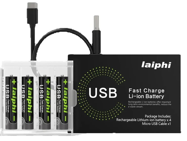 Pilha Recarregável USB AAA 1.5VE