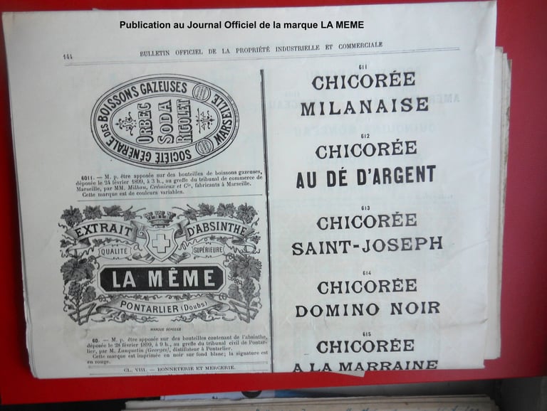 publication au JO de la marque la meme absinthe georges lanquetin