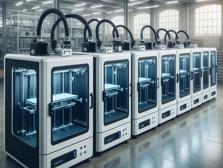 chaine de production composée de plusieurs imprimante 3D
