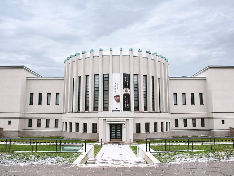 M. K. Ciurlionis museum building in Kaunas. The building is modernism example.