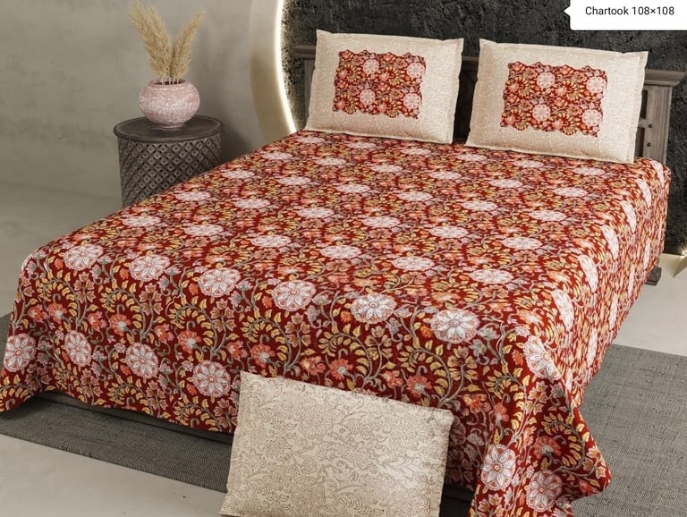 Wholesale authentic Jaipuri premium cotton bedsheet featuring traditional Royal Heritage hand-block