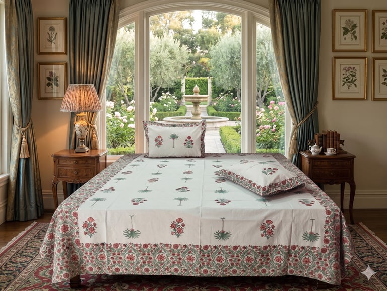 100% pure cotton Jaipuri bedsheets direct from manufacturer - RGL Textiles Jaipur.