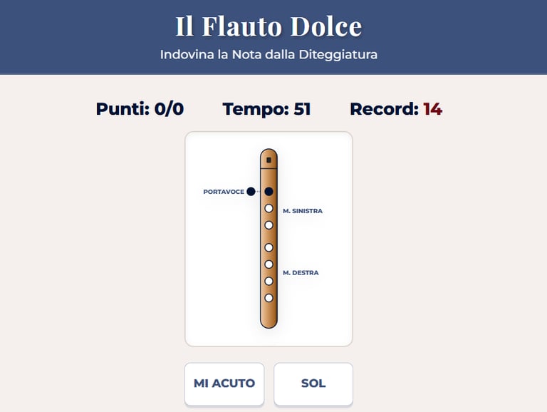 Posizioni Flauto Dolce - App con diteggiature barocca e tedesca