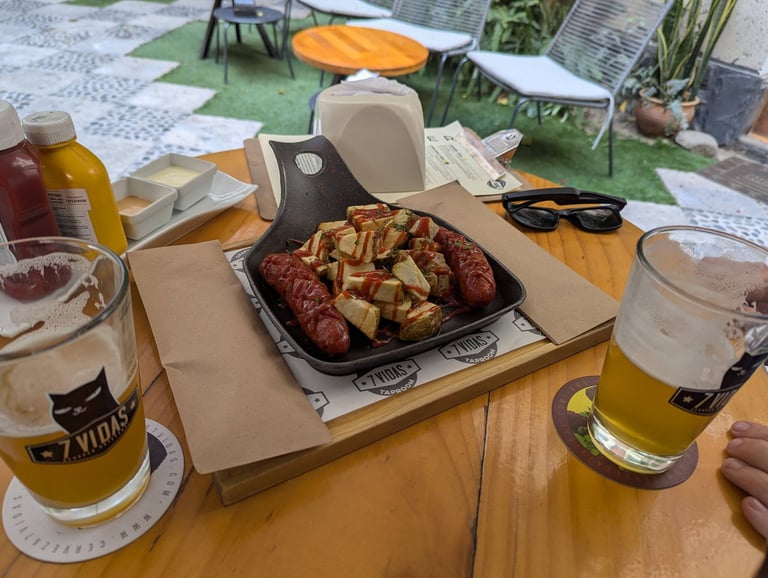 Currywurst at 7 Vidas Taproom