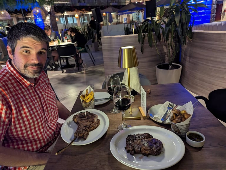 Tomahawk and Ribeye steaks at Cask in Huacachina