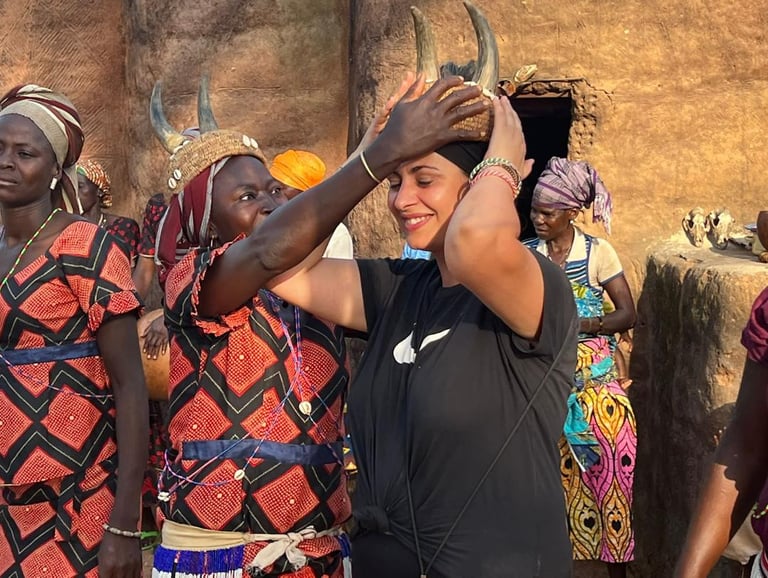 Tourist visiting Tata Somba Village in Benin