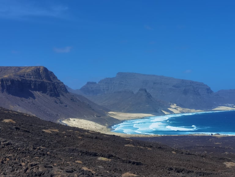 volcanic beach in São Vicente, Cape Verde