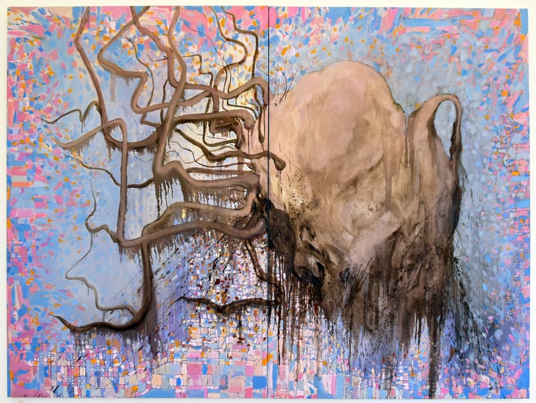 Queer life, oil on canvas, 180x240 cm, 2023, Remi Jablecki