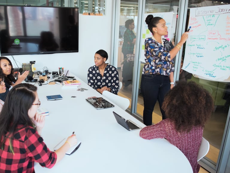 Group of women in a marketing meeting