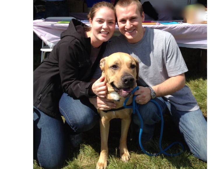 Balou healthy and happy, adoption day!