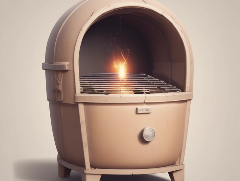 an old stove with a kettle on top of it