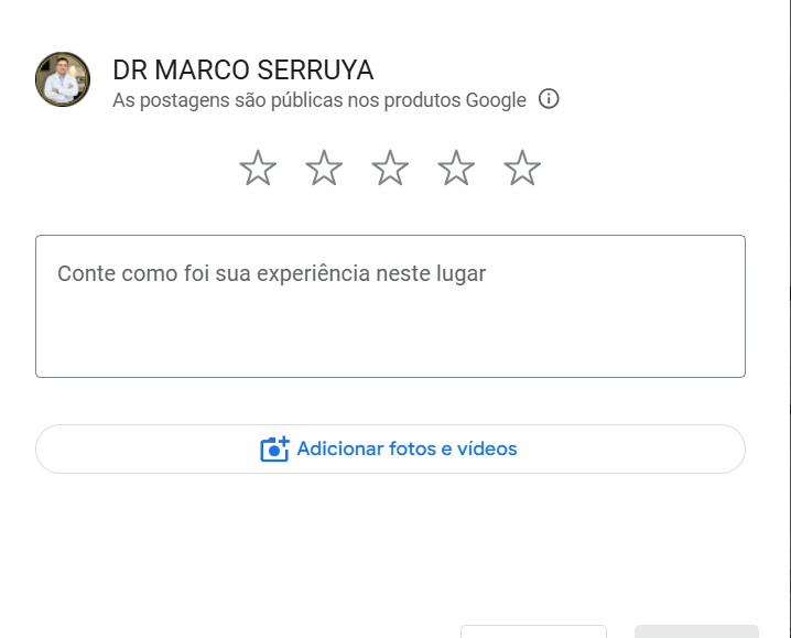 Imagem ilustrativa da avaliação no google