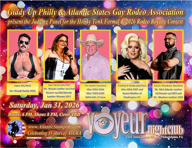 7 judge portraits on a champagne background