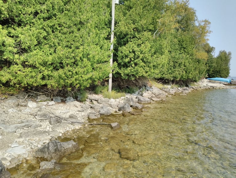 A rocky shoreline area that may be reviewed as part of a Natural Heritage Evaluation.