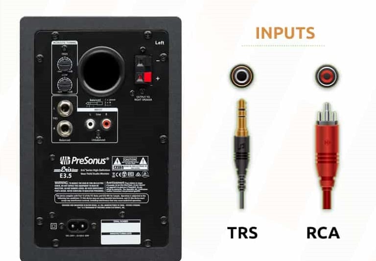 presonus eris e 3.5 studio monitor inputs