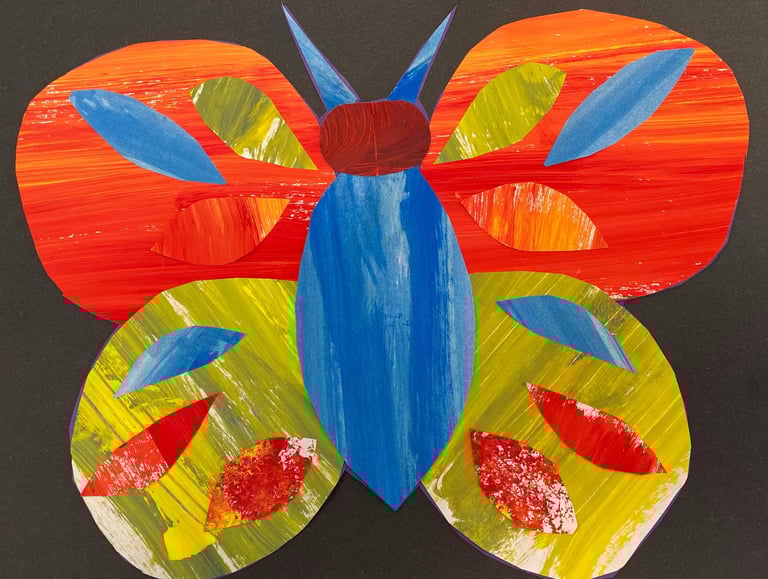 butterfly cut and painted paper project