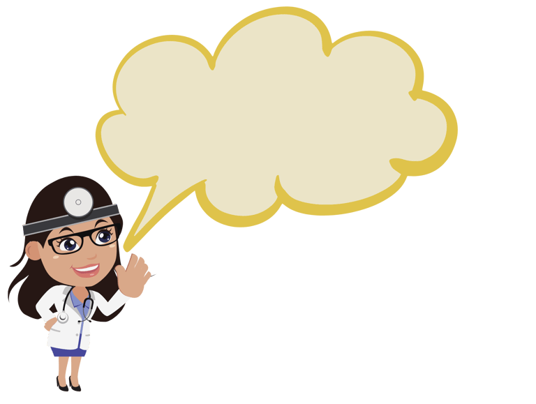 a cartoon doctor with a speech bubble bubble
