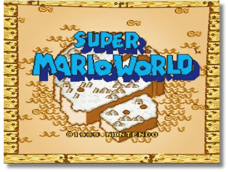 Tela de título de Super Mario 4 protótipo de 1989 mais tarde se tornou o Super Mario World em 1990