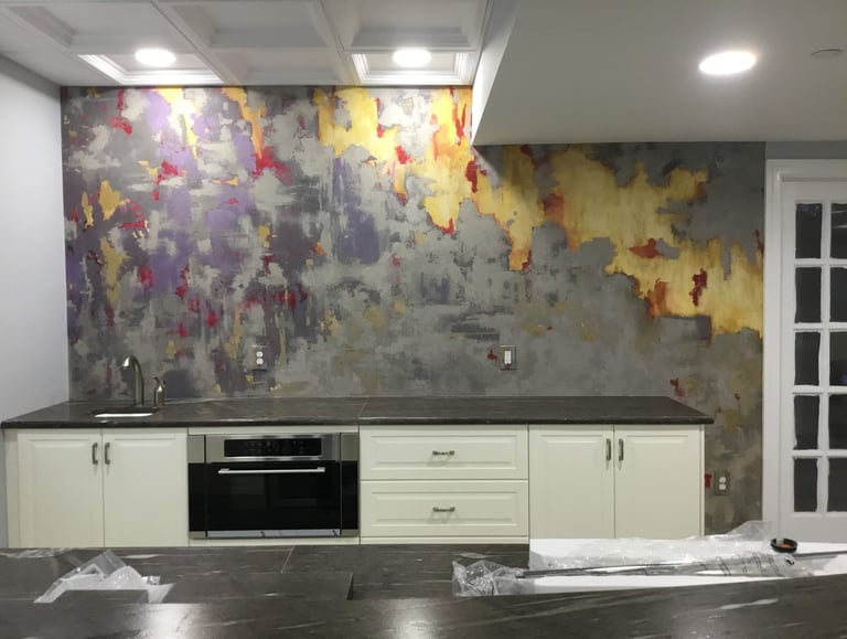 plaster and hand painted plaster wall finish by marcine in warminster, pa