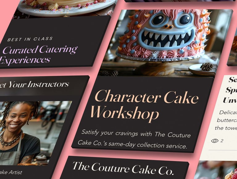 Couture Cakes . Wix Website Template for Bakeries, Restaurants, Cafés + Catering Businesses