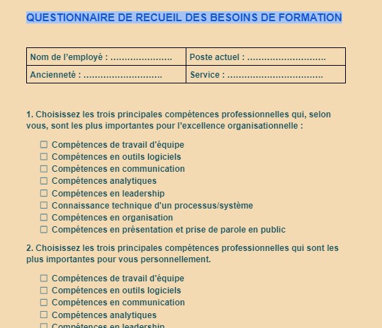fiche de recueil des besoins individuels en formation