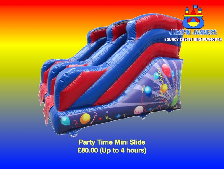 party-time-inflatable-mini-slide-jumpin-janners-bouncy-castle-hire-plymouth