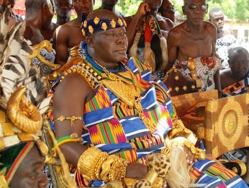 Ashanti King dressing traditional during the Akwasidae Festival in Ghana