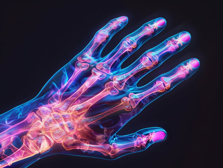 Main 3D transmarente pour syndrome de raynaud.