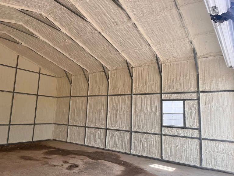 spray foam insulation in warehouse in conroe, texas
