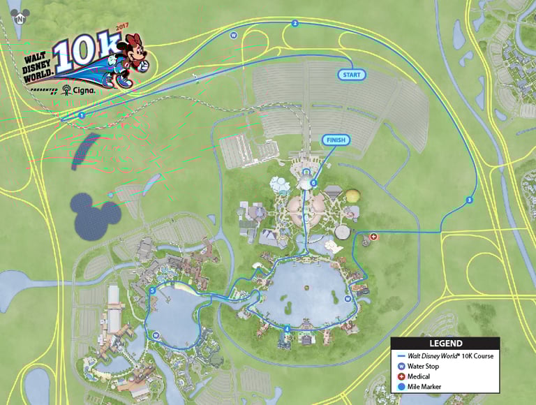 2017 runDisney Walt Disney World Marathon Weekend 10K Course Map