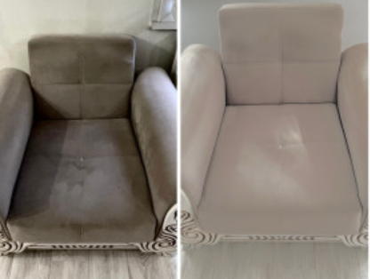 Avant après nettoyage fauteuil textile Toulouse  détachage professionnel