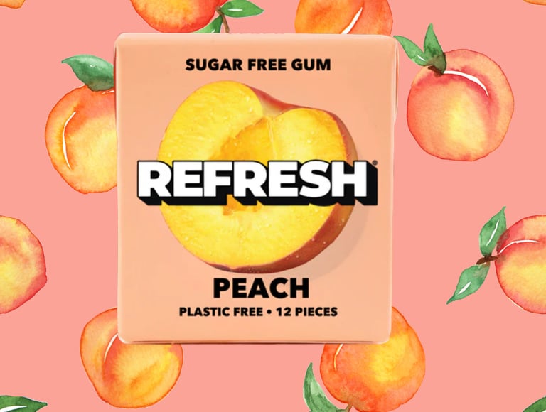 REFRESH Peach Sugar Free Chewing Gum