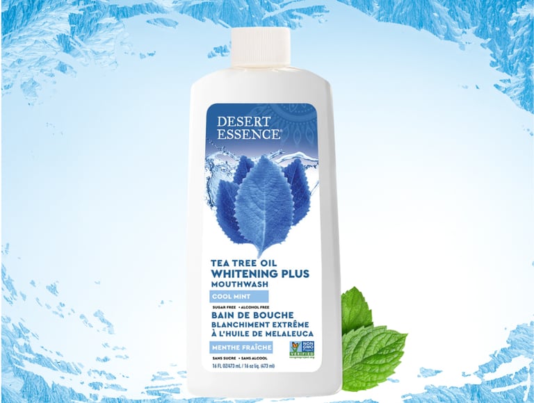 Desert Essence Tea Tree Oil Whitening Plus Mouthwash Cool Mint Flavored
