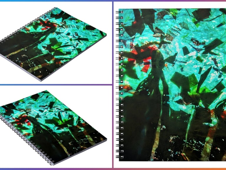 Blue ocean sprinkle,spiral book print 