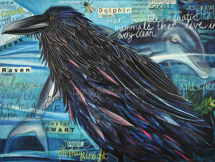 Raven and dolphin wild and free
