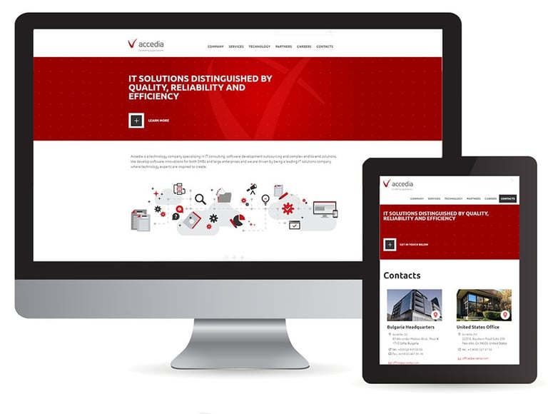 Accedia's website preview