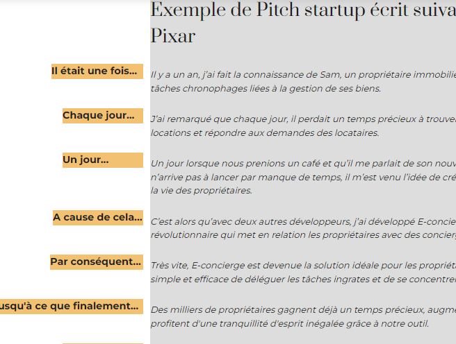 Exemple de pitch écrit pdf