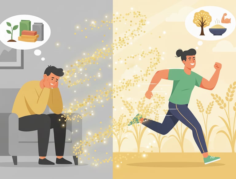 a man and woman running in the same direction