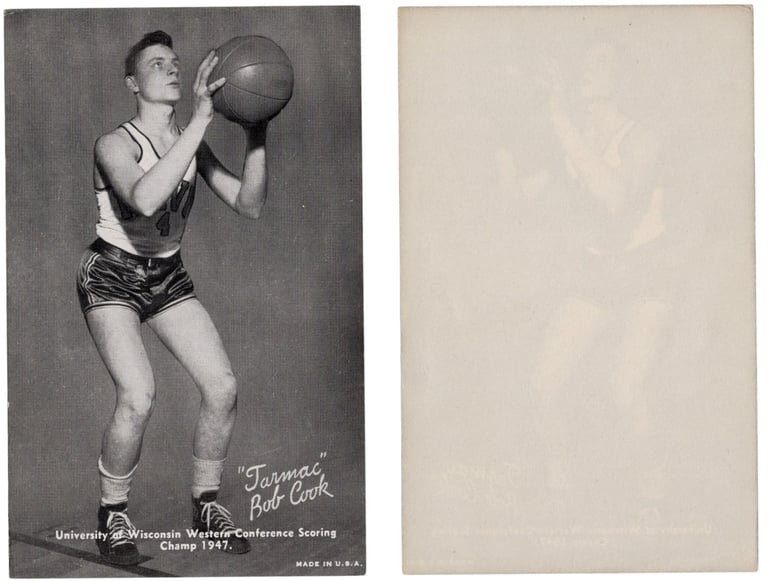 1948-49 Exhibits Supply Company Slicks variation Bob Cook Basketball Card