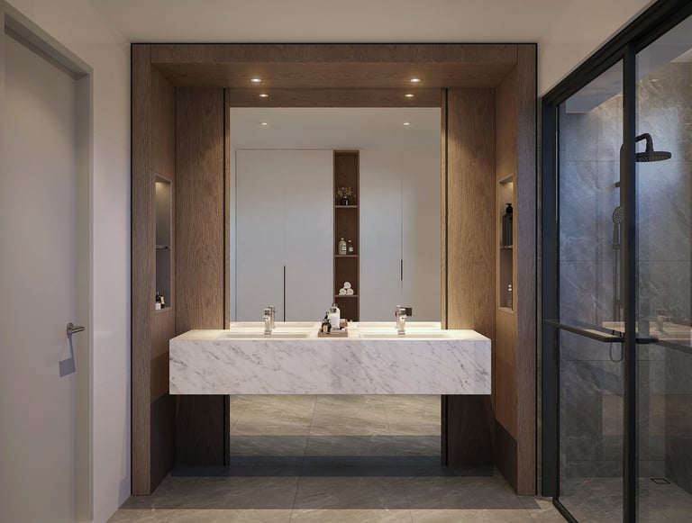 villa avenue master bathroom