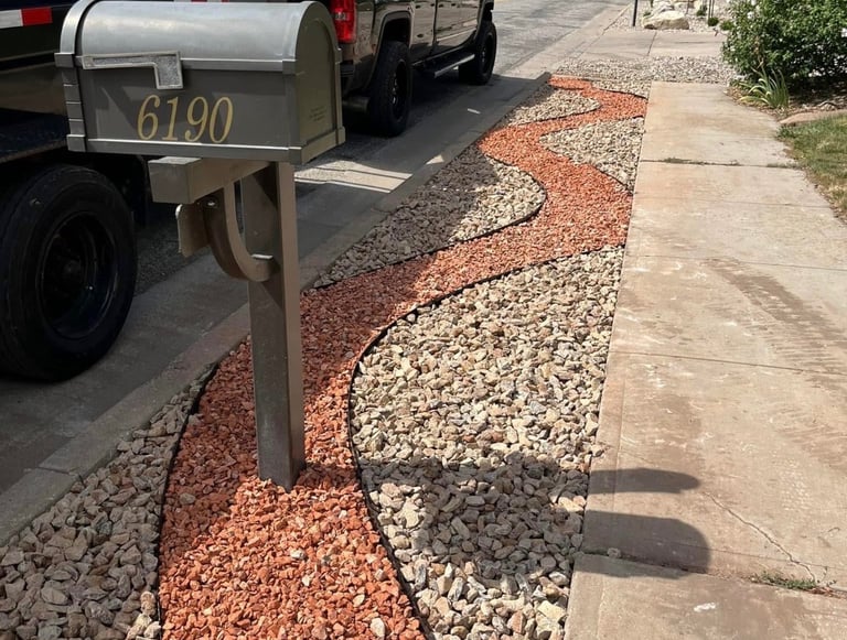 park strip rock installation in northern Utah