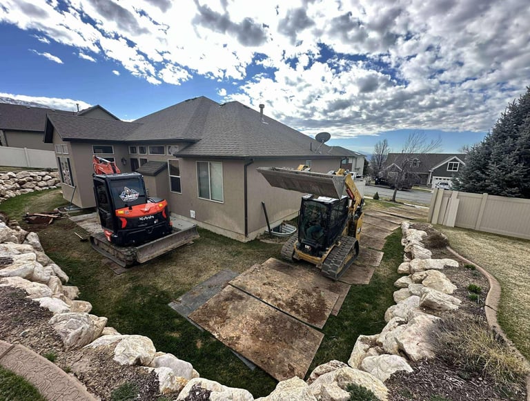 Residential boulder wall project in Plain City, UT